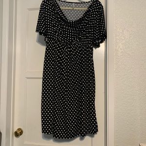 Black with white polka dot dress